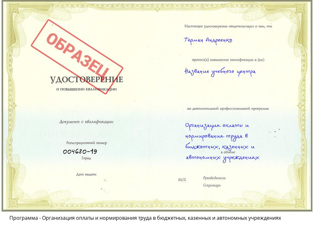 Организация оплаты и нормирования труда в бюджетных, казенных и автономных учреждениях Альметьевск