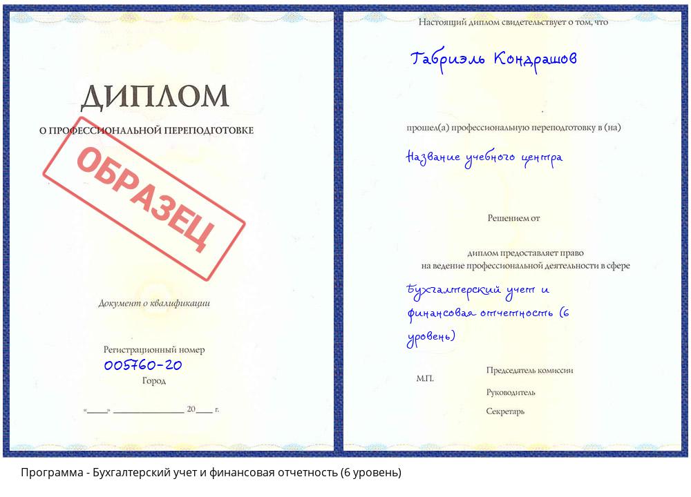 Бухгалтерский учет и финансовая отчетность (6 уровень) Альметьевск