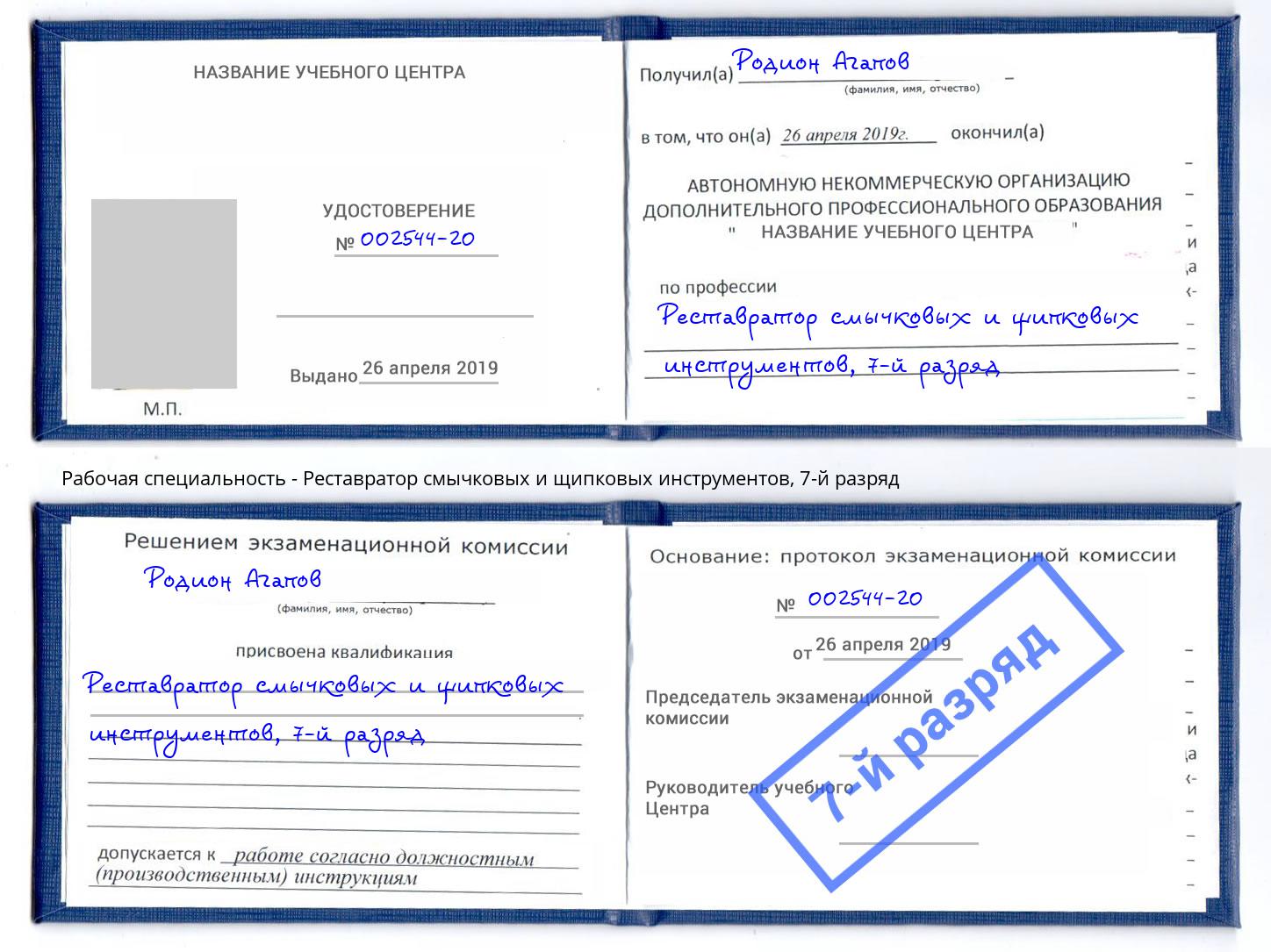 корочка 7-й разряд Реставратор смычковых и щипковых инструментов Альметьевск