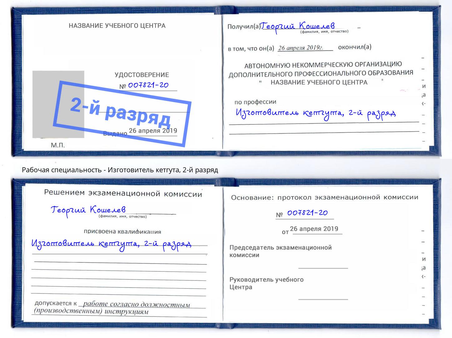 корочка 2-й разряд Изготовитель кетгута Альметьевск